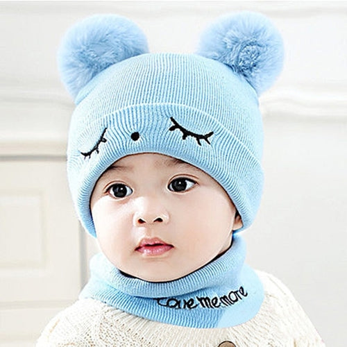 Newborn Kids Hats Baby Boys Girls Pom Hat 3D Ear
