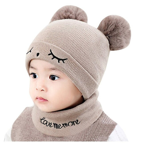Newborn Kids Hats Baby Boys Girls Pom Hat 3D Ear