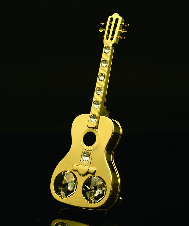 24K gold plated guitar with Swarovski crystal