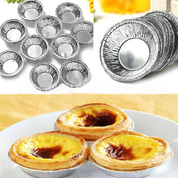 125Pcs  Disposable Round Silver Foil Baking Cookie Cup