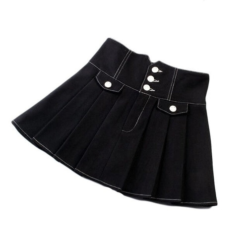 Sweet Pleat Skirts A line Skirts Mini Jupe Preppy