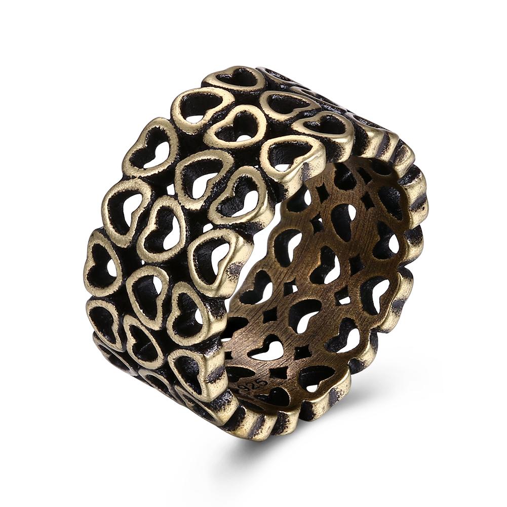Antique Bronze Multi-Hearts Three-Lining Ring