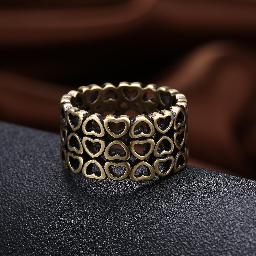 Antique Bronze Multi-Hearts Three-Lining Ring