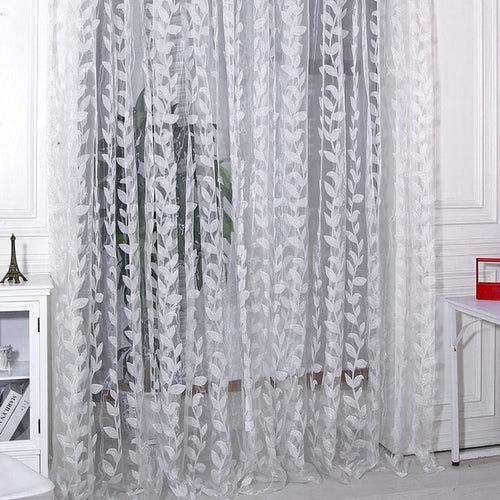 Voile Super Leaves Printed Tulle Living Room