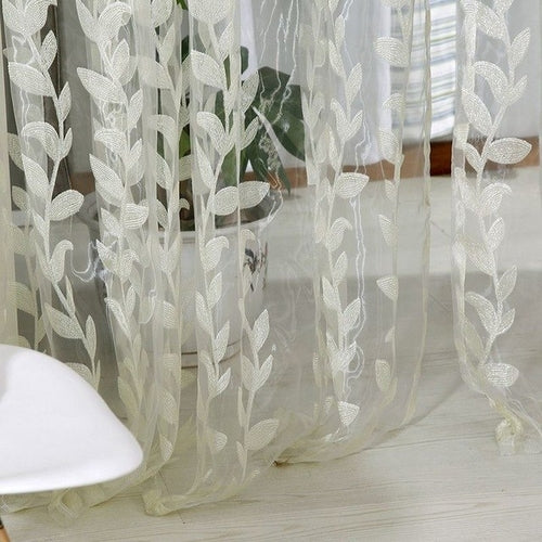 Voile Super Leaves Printed Tulle Living Room