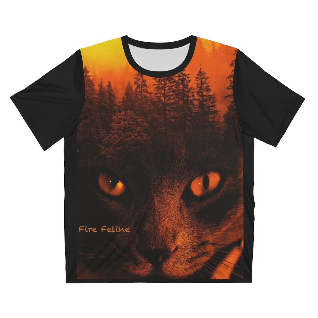 Unisex AOP Cut & Sew T-Shirt Fire Feline