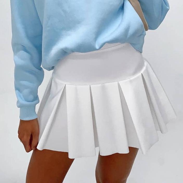 Candy Color Pleated Short Mini Skirts