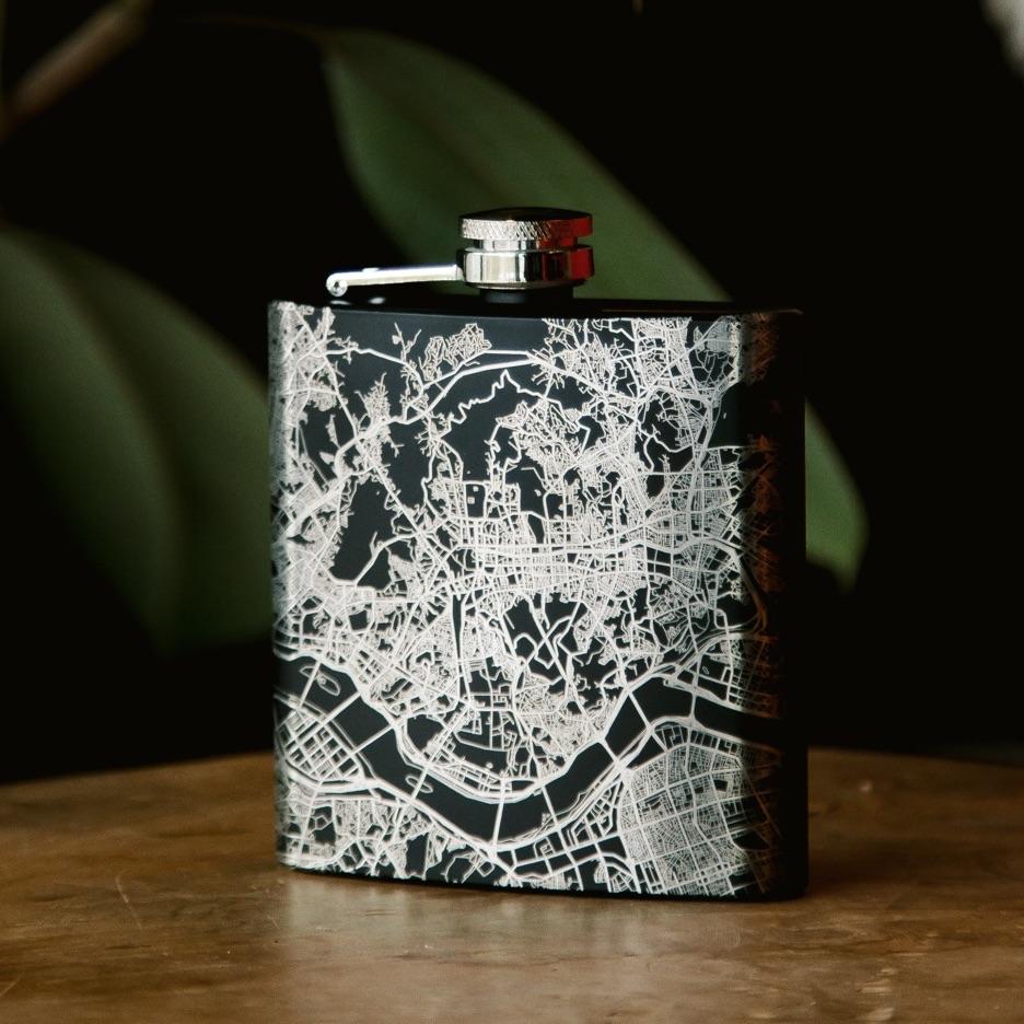 Cuyahoga Valley National Park Engraved Topographic Map Hip Flask