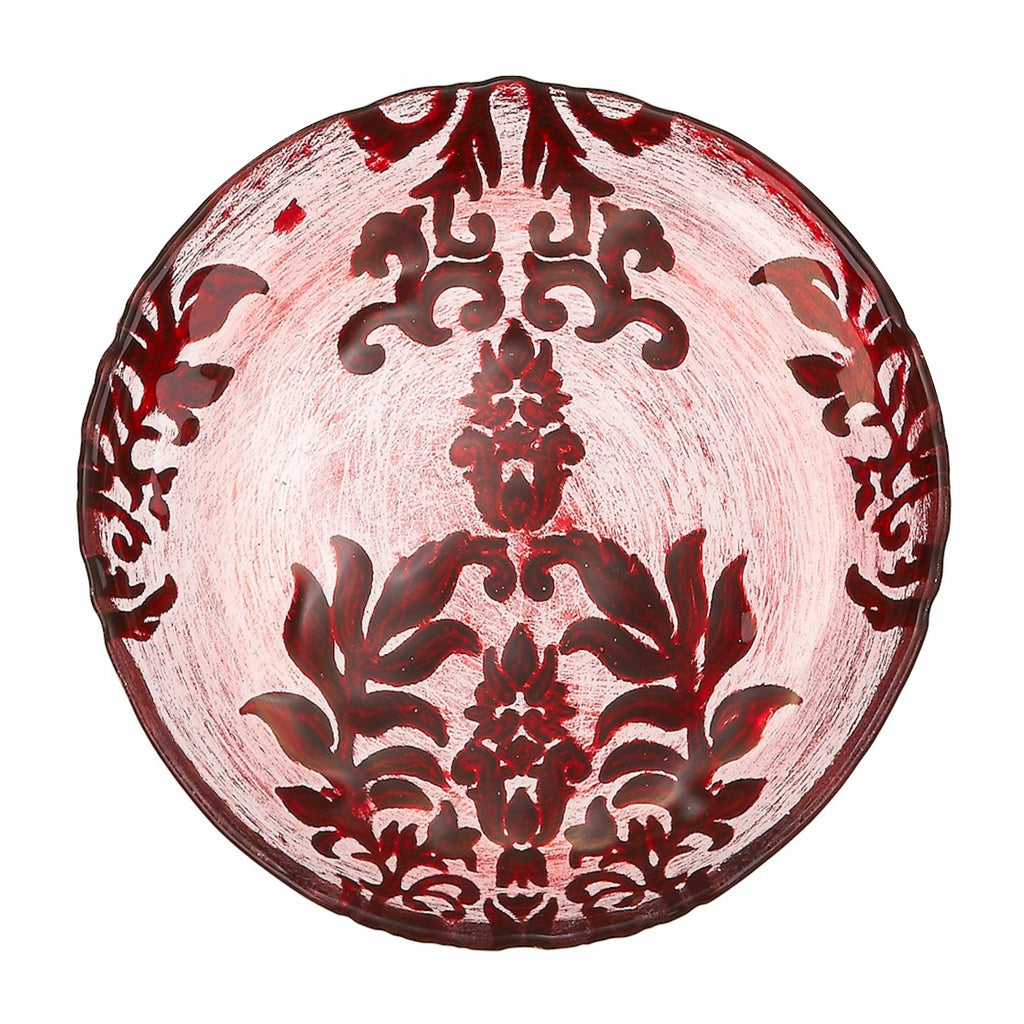 DAMASK Red Velvet Gilded Glass Canapé Plates