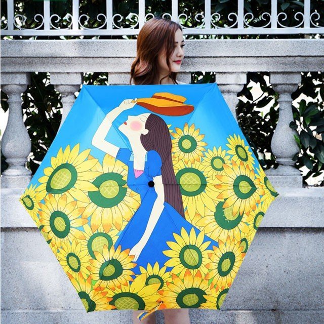 Sunflower Girl Sunny Umbrella