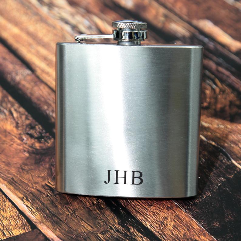 Hip Flask Personalised Engraved Initials