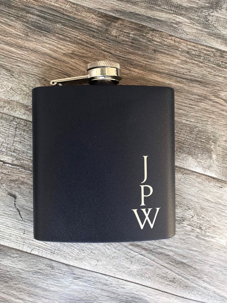 Holiday Gify Groomsmen Flask, Silver Engraved Flask