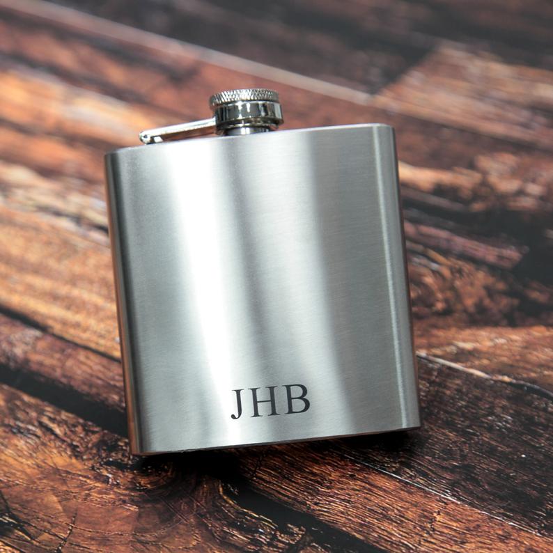 Hip Flask Personalised Engraved Initials