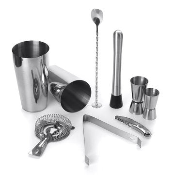 9 Piece Stainless Steel Cocktail Shaker