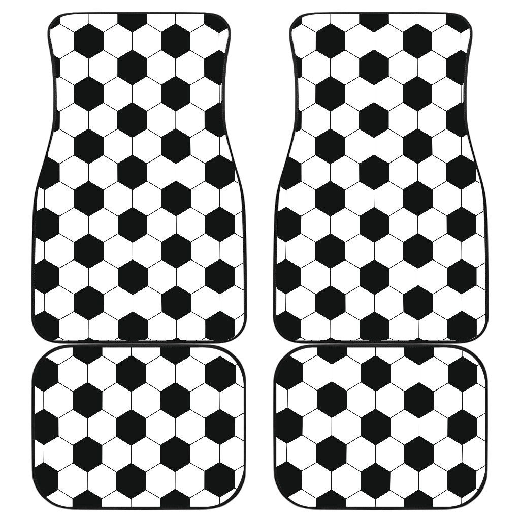 Soccer Pattern Front And Back Car Mats (Set Of 4)