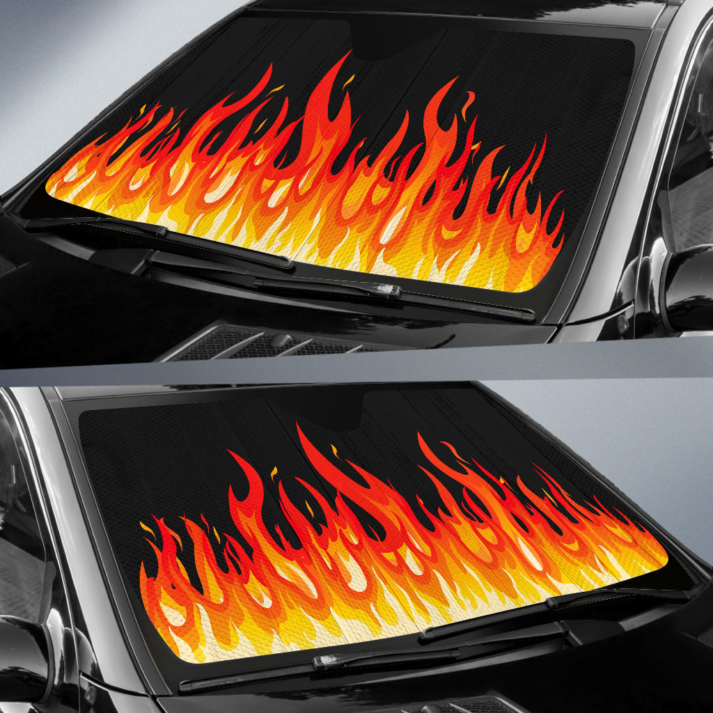 Flame Bandana Car Window Shade
