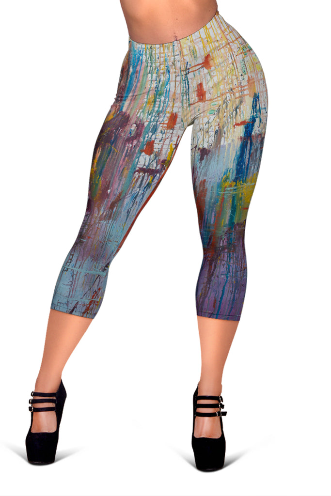 Drizzled Women's Capris from Expressionistic Fine Art Painting