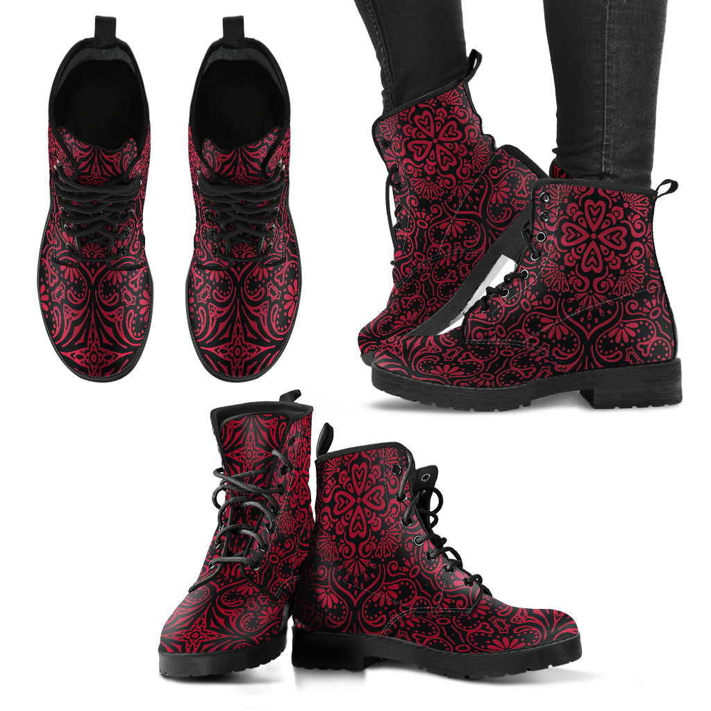 Bohemian Fiesta (Red Jester) - Vegan Leather Boots
