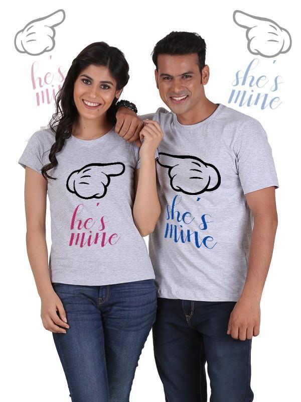 He is Mine, She is Mine Couple T-Shirts