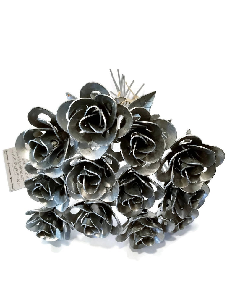 Dozen Metal Roses