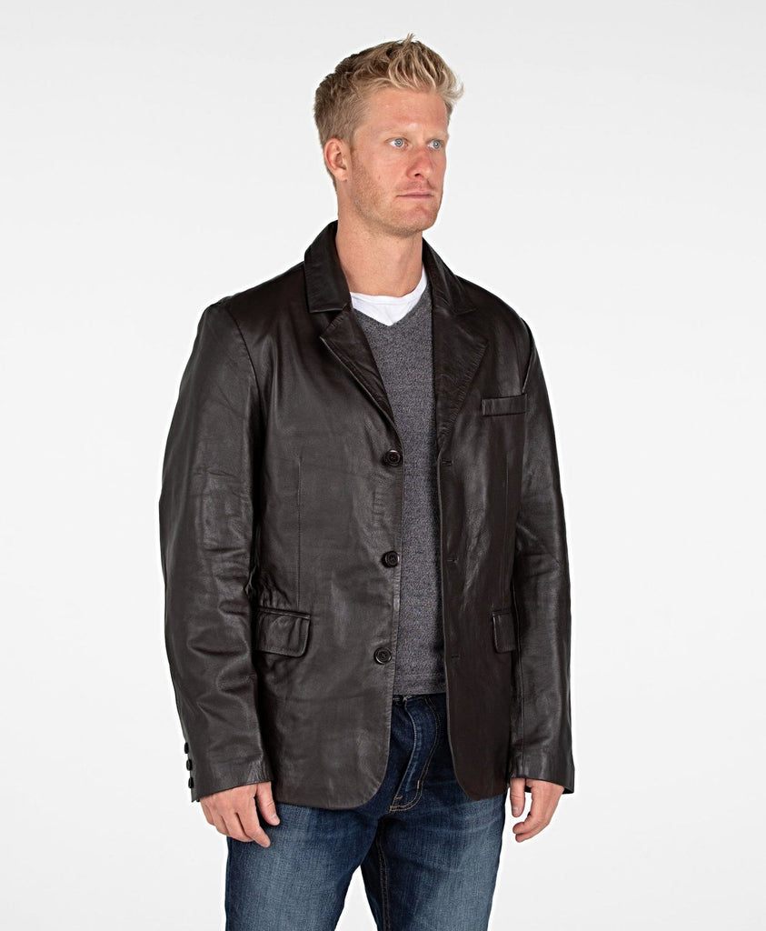 Mens Lexington Premium Leather Blazer Coat