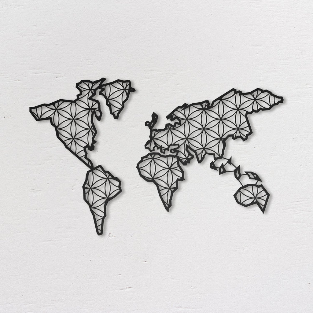 Liv - Metal World Map Wall Art