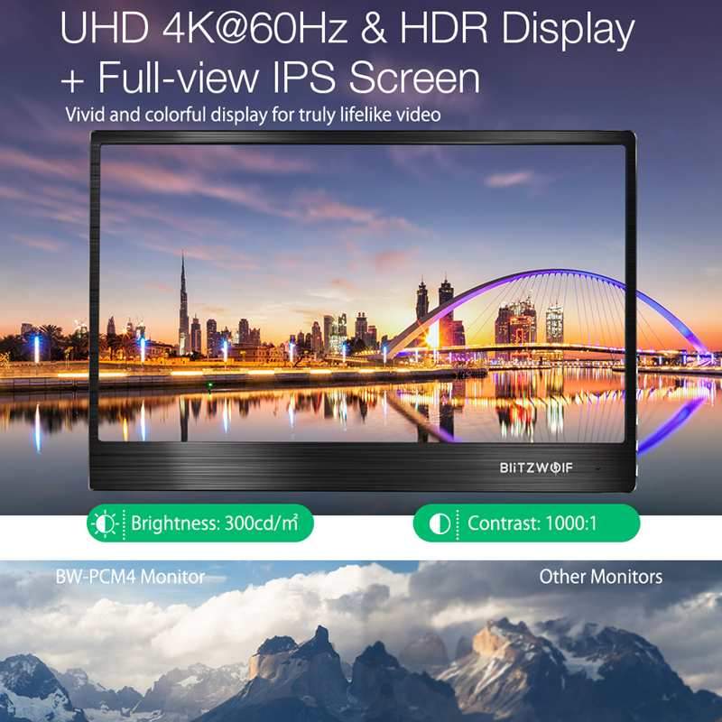 15.6 Inch UHD 4K Type C Portable Computer Monitor Gaming Display