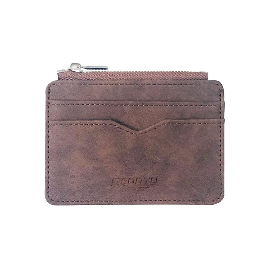 Men's Wallet Short Matte Leather Retro Multi-card Frosted Fabric Card