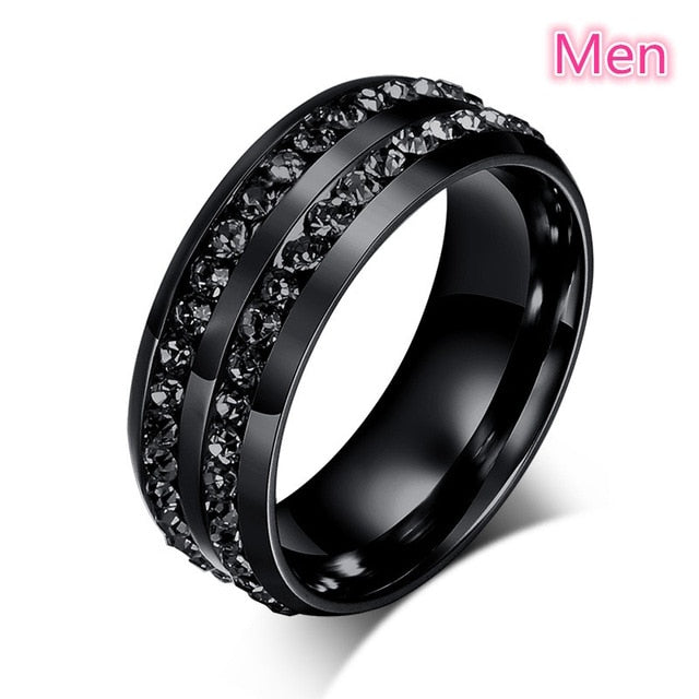 Men/Women Black Stainless Steel Ring