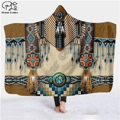 Native Indian Hooded Blanket