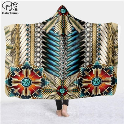 Native Indian Hooded Blanket