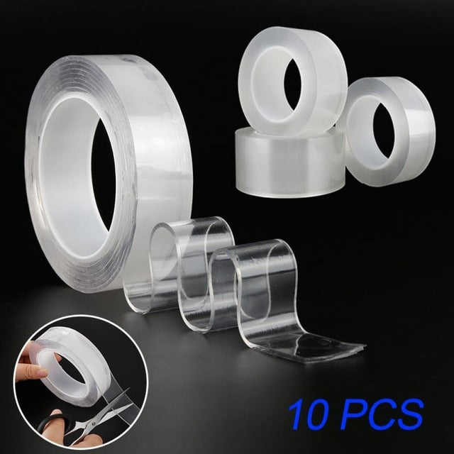 1/2/3/5m Reusable Double Sided Adhesive Nano Tape
