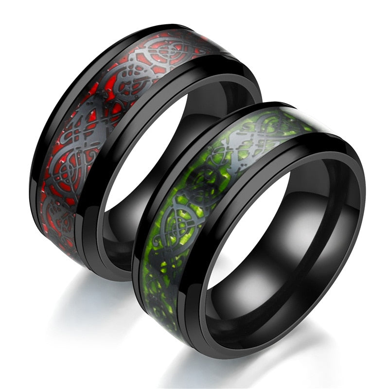 Black Carbon Fiber Mens Ring