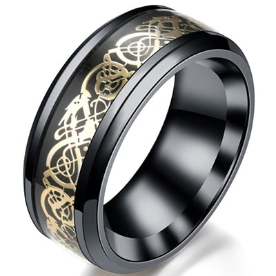 Black Carbon Fiber Mens Ring
