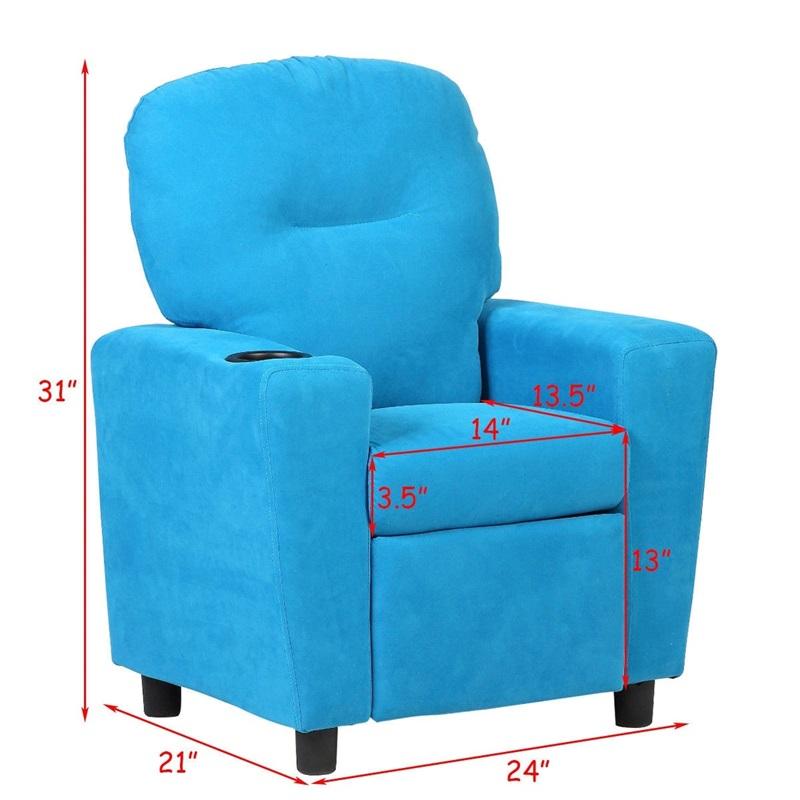 Blue / Brown Kids Recliner Arm Chair Kid Sofa High Quality Living Room