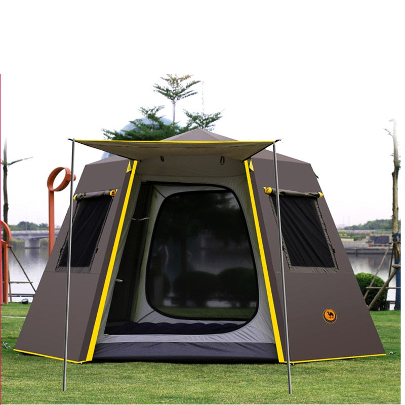 K-STAR Anti-UV Hexagonal Aluminum Pole Automatic Outdoor Camping Big Tent 4-6 Person Awning Recreational Picnic Home Use