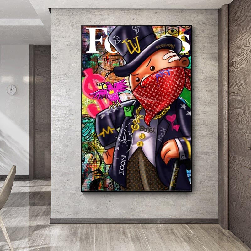 Masked Monopoly Time Is Money Wall Art
