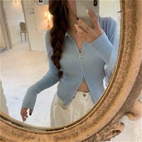 Korean Style O-neck Short Knitted Sweaters
