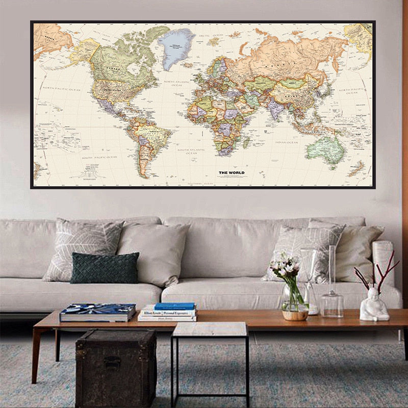 The World Map Retro Canvas