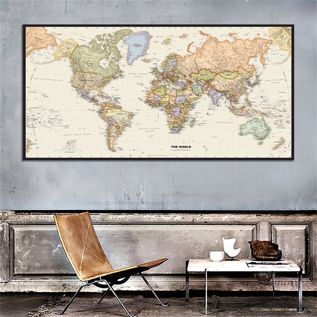 The World Map Retro Canvas