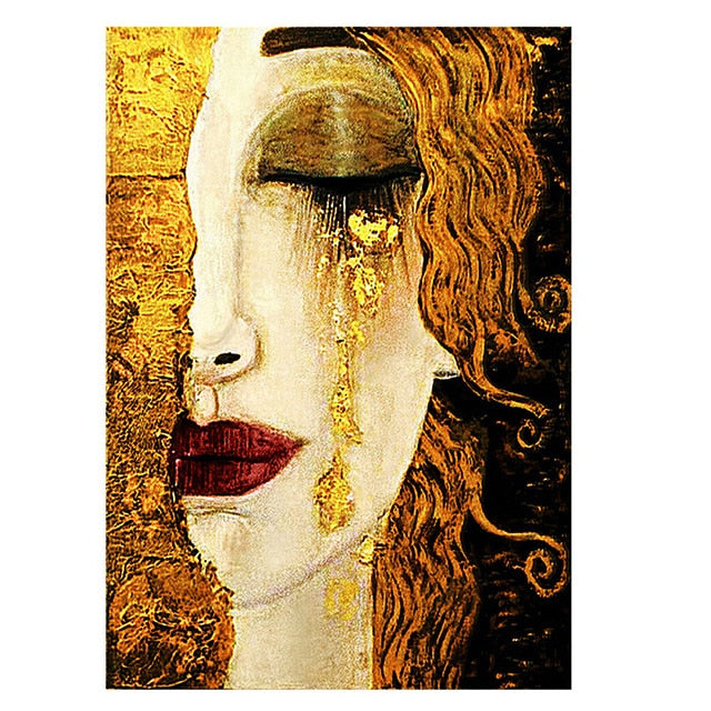Abstract Gustav Klimt Tear Oil Painting