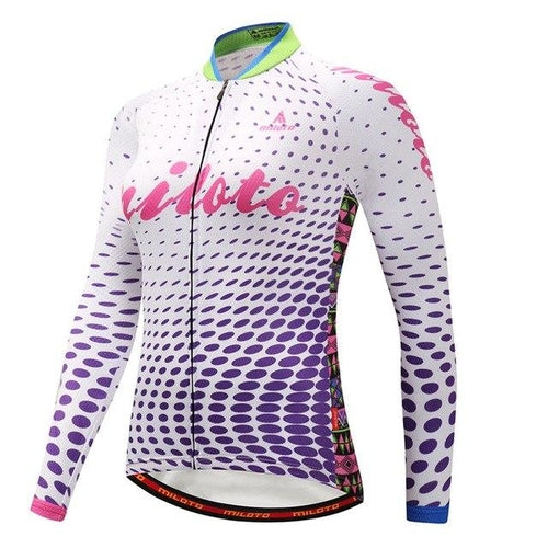 Women Long Sleeve Thermal Fleece Cycling Clothing