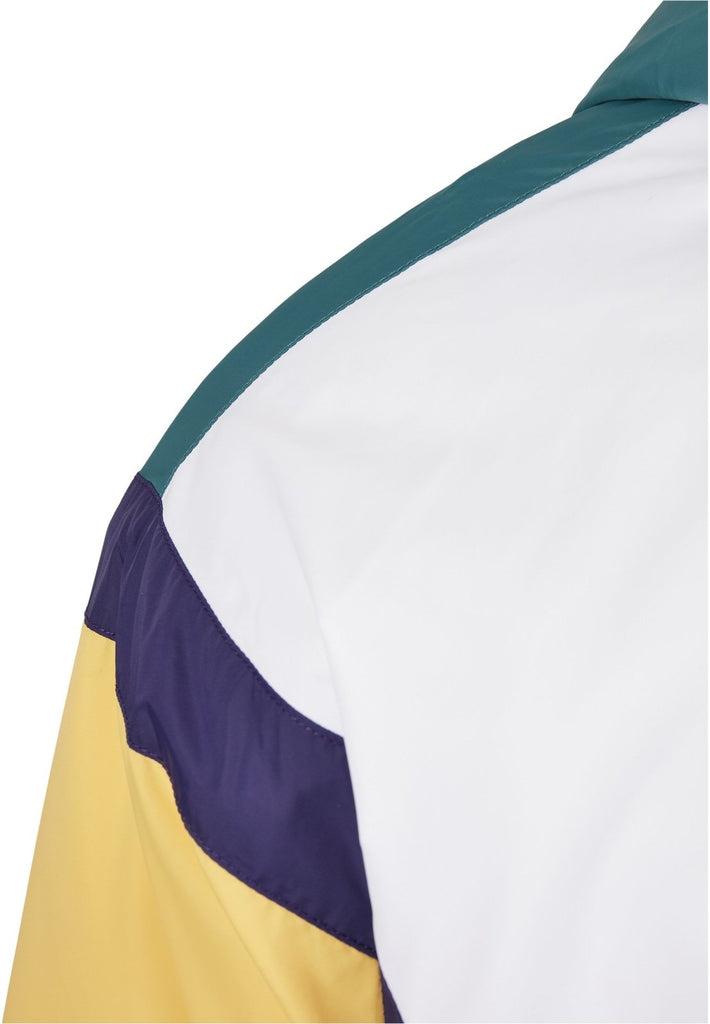 Starter Color Block Half Zip Retro Jacket - Green White Yellow Purple