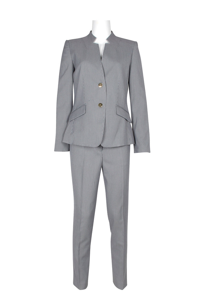 Tahari ASL High Neck 2 Button Long Sleeve Polyester Pants Suit Two