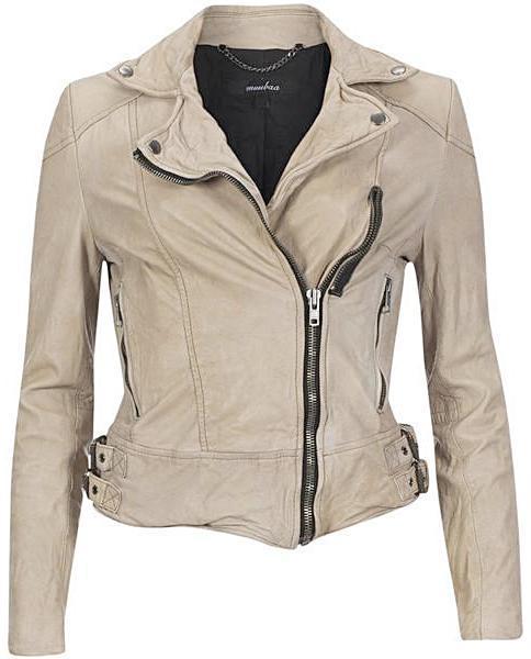 Cynthia Ivory White Leather Jacket
