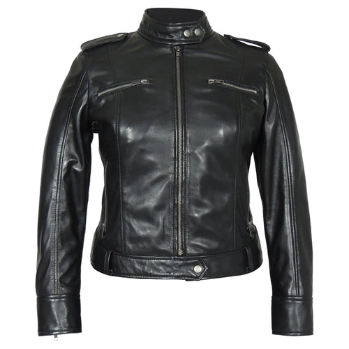 Faya Womens Leather Jacket Midnight