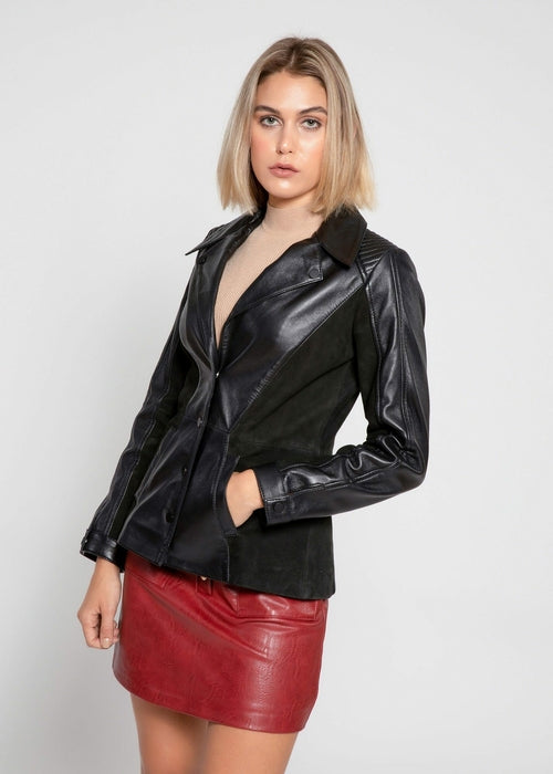 Womens Myrcella Suede Leather Blazer